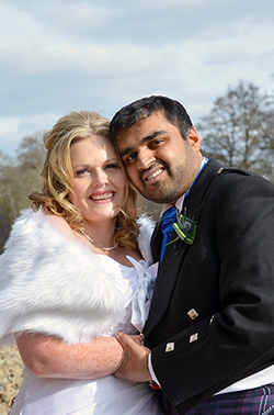 Mr and Mrs Gill married at the Hilton in Dunkeld Perthshire
