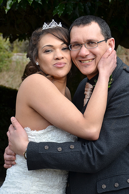 Mr and Mrs Christopher married at Crathes Castle in Aberdeen-shire